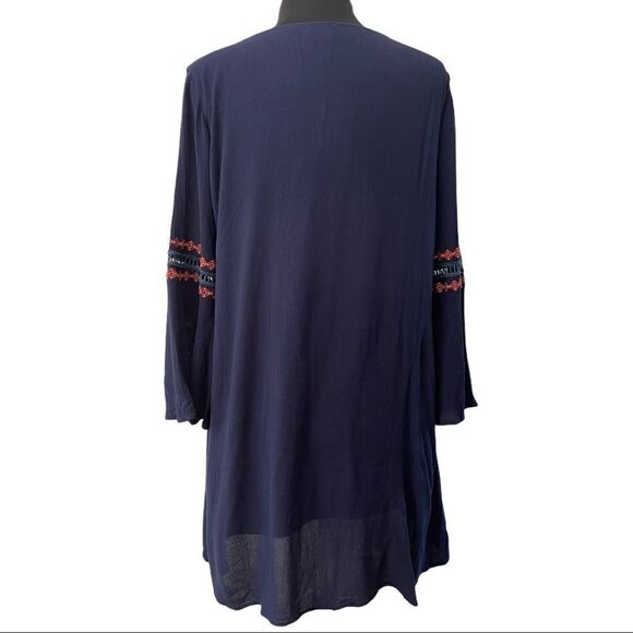 Miss Me Navy Embroidered Dress Sz M - Picture 6 of 10